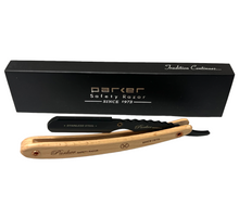 Load image into Gallery viewer, PARKER SRP PINE & STAINLESS STEEL STRAIGHT BARBER RAZOR