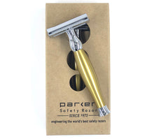 Load image into Gallery viewer, Parker 48R Safety Razor in Matte Gold Finish