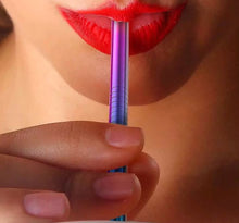 Load image into Gallery viewer, Lilvio Reusable Stainless Steel Straws - Set of 8- Rainbow