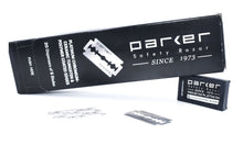 Load image into Gallery viewer, **PARKER PREMIUM PLATINUM DOUBLE EDGE SAFETY RAZOR BLADES - 100 Blade Pack**