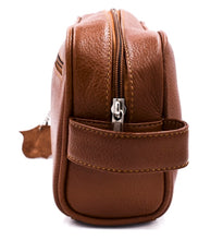 Load image into Gallery viewer, PARKER SADDLE BROWN LEATHER TOILETRY BAG