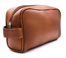 Load image into Gallery viewer, PARKER SADDLE BROWN LEATHER TOILETRY BAG