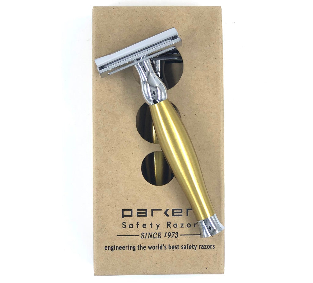 Parker 48R Safety Razor in Matte Gold Finish – Razor Distributors