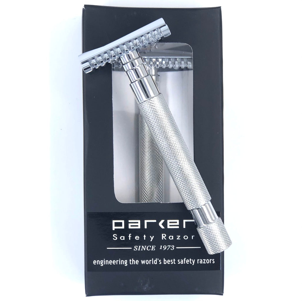 Parker 68S Stainless Steel Handle Safety Razor with Open Comb Head