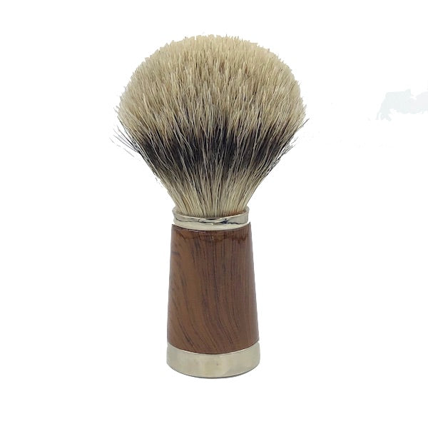 FS Shaving Brush, Faux Wood Coloured Handle *