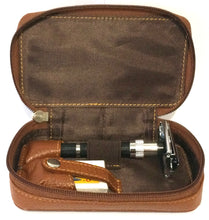 Load image into Gallery viewer, Parker Genuine Leather Zippered Safety Razor &amp; Double Edge Blade Travel Case
